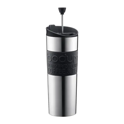 Bodum Travel Press, Vacuum Insulated Stainless Steel Coffee Maker in Black