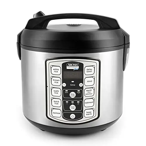 AROMA Professional Plus digital rice cooker and steamer in stainless steel