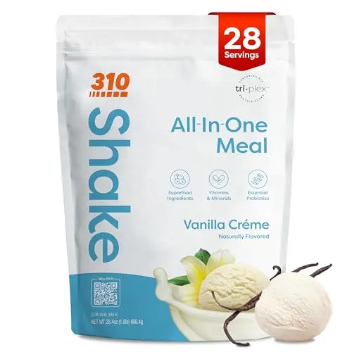 310 Nutrition All-In-One Vanilla Creme meal replacement shake powder.