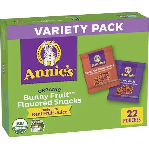 Annie's Organic Bunny Fruit Snacks variety pack with Summer Strawberry and Berry Patch flavors