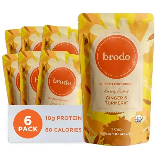 Brodo Organic Chicken Bone Broth with Turmeric and Ginger Pouches