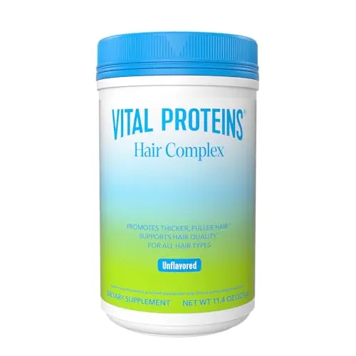 Vital Proteins Collagen Peptides + Biotin Hair Complex powder in a canister