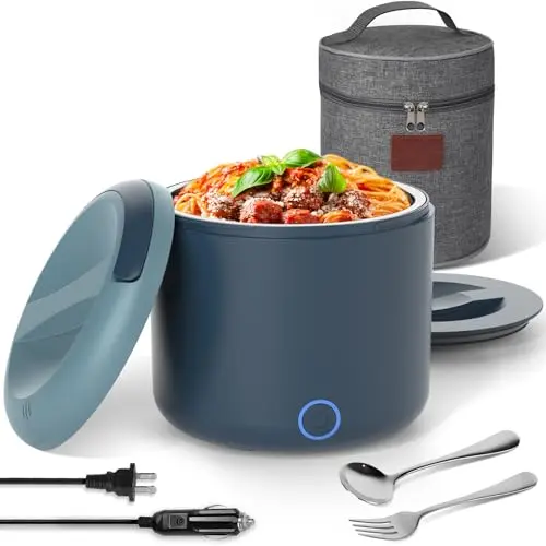 WisaKey compact blue electric lunch box food warmer