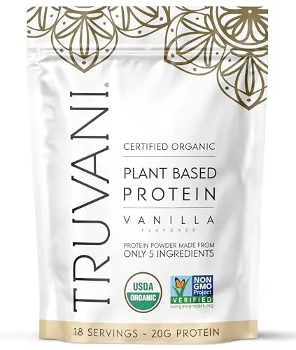 Truvani Vegan Pea Protein Powder in vanilla flavor