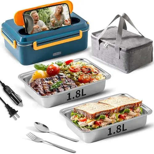 Meng Ke'en green electric lunch box with two containers