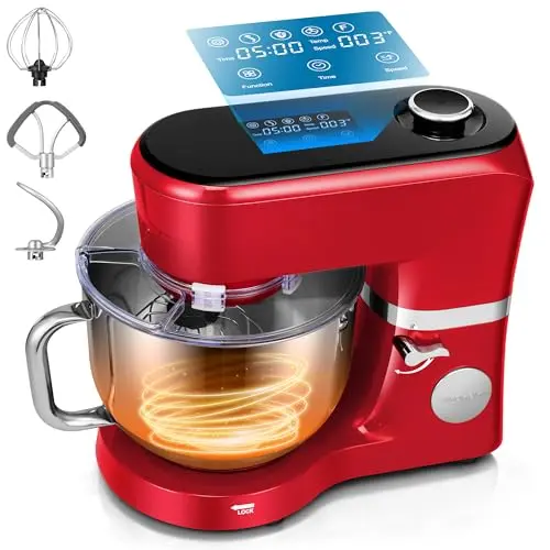 VIVOHOME red stand mixer with fermentation function and digital display
